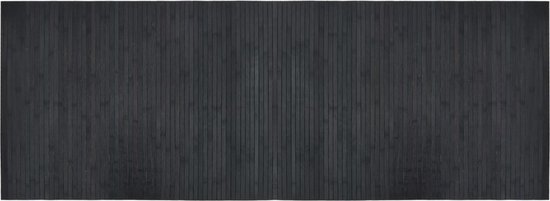 vidaXL - Vloerkleed - rechthoekig - 70x200 - cm - bamboe - grijs
