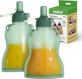 Siliconen knijpzak - Herbruikbare knijpzak voor babyvoeding, hervulbare zak voor zacht voedsel voor babypuree.
