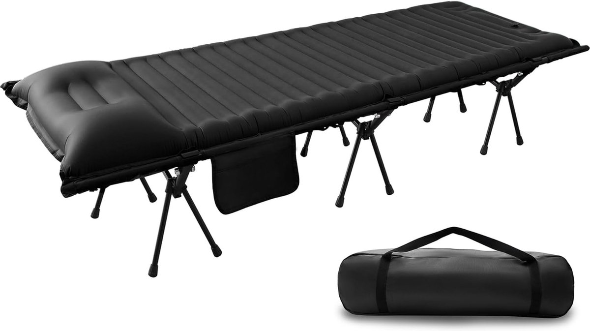 Opblaasbaar Campingbed met Elektrische Pomp - Draagbaar Luchtmatras voor Buitenavonturen - Aluminiumlegering Frame - Comfortabel en Duurzaam - Kampeerbed met Opbergtas Is this conversation helpful so far?