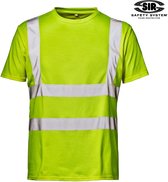 SIR SAFETY MISTRAL UV HiVis T-Shirt Jaune - Chemise de Travail Hi Visibilité Protection UV Liserés Réfléchissantes Construction Travaux Routiers Vélo