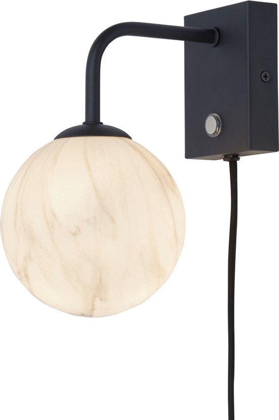 it's about RoMi Wandlamp Carrara - Zwart/Wit - 12x18x21cm - Binnen Modern,Luxe