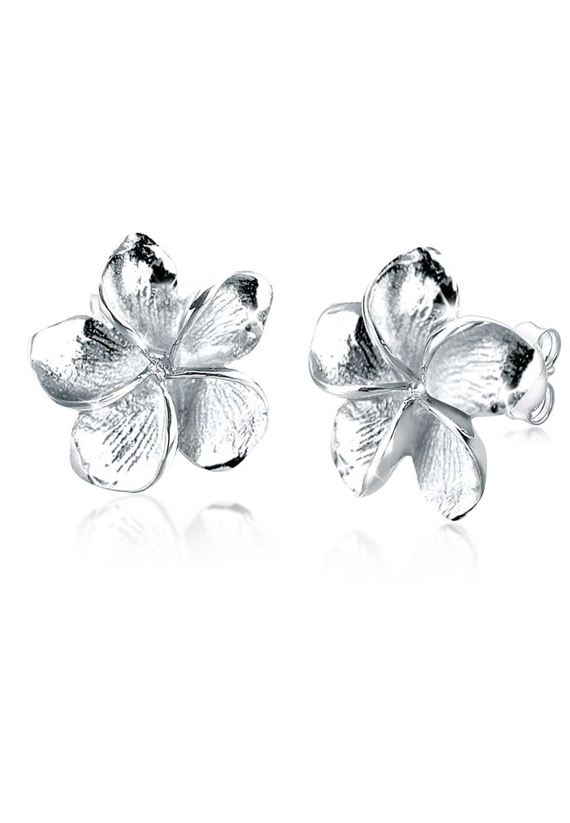 Elli - Oorbellen - Dames Oorbellen Frangipani Bloem Filigraan in 925 Sterling Zilver - Dames