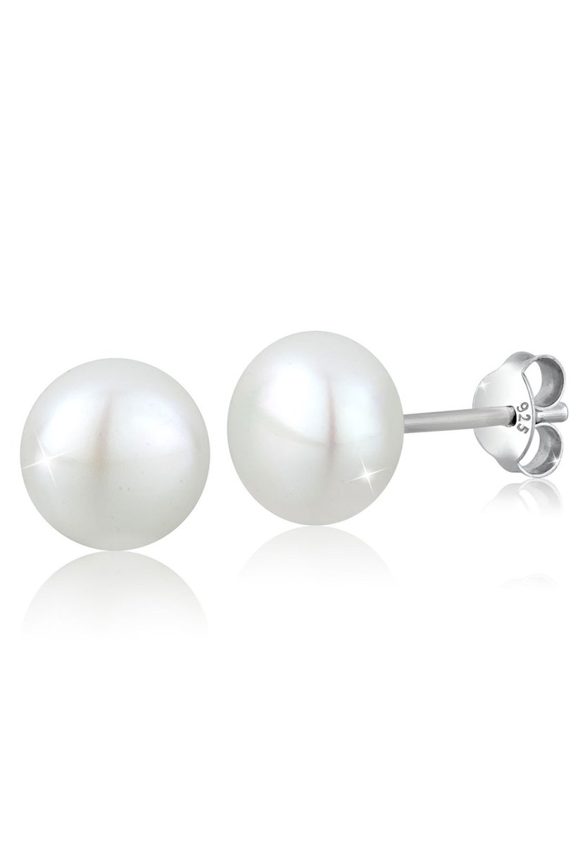 Elli - Oorbellen - Dames Oorsteker Verloving Klassiek met zoetwater gekweekte parel in 925 Sterling Zilver - Dames