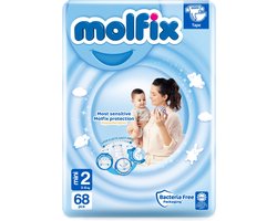Molfix Premium Luiers Maat 2 Mini (3-6 KG) - 68 luiers - Ultra Absorberend, Huidvriendelijk, Perfecte Pasvorm