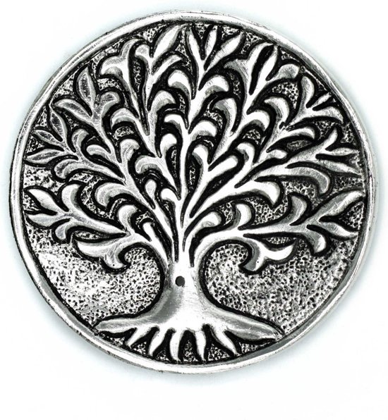 Wierookhouder Aluminium Tree of Life 10 cm