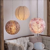 Dream-Living lampionnen bloemmotief set van 3 - zonder lamp