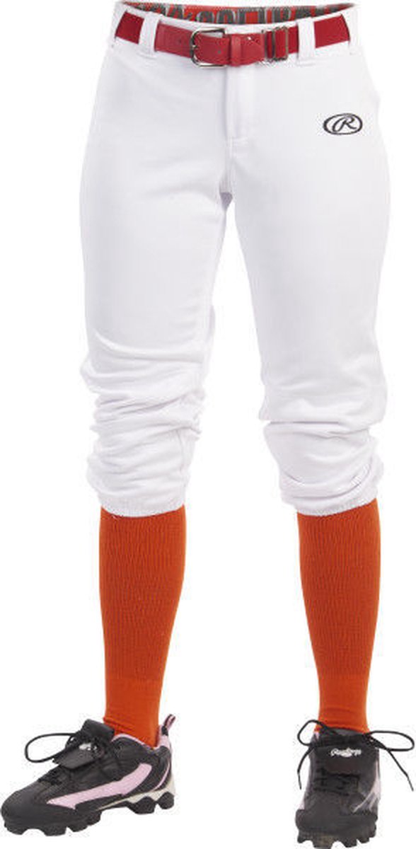 Rawlings WLNCHG Girls Belted Pant M White voor Sport Honkbal/Softball