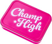 Champ High Storage Tin Deep Pink - Boîte de rangement en métal - Boîte en fer blanc - 11,2x8,3cm
