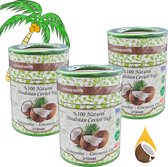 3x LH 100% Natuurlijke Kokosolie 210ml - Superfoods - Huid / Haar - Coconut Oil - Kokosnoot olie - Natural - Kokosnootolie