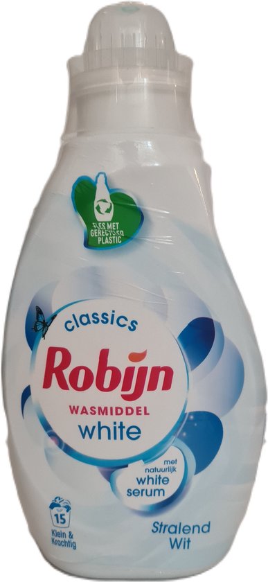 Détergent Robijn blanc 15 lavages - 525ml - avec sérum blanc naturel