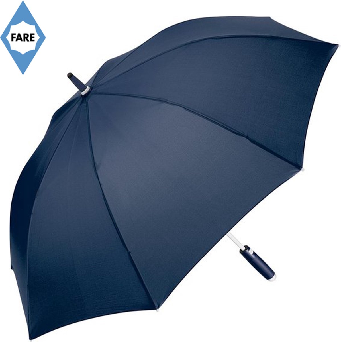 Fare Paraplu - Ø112 cm - Stormparaplu - Automatisch openend - Fibertec - Winddicht - Whiteline - Polyester - Navy