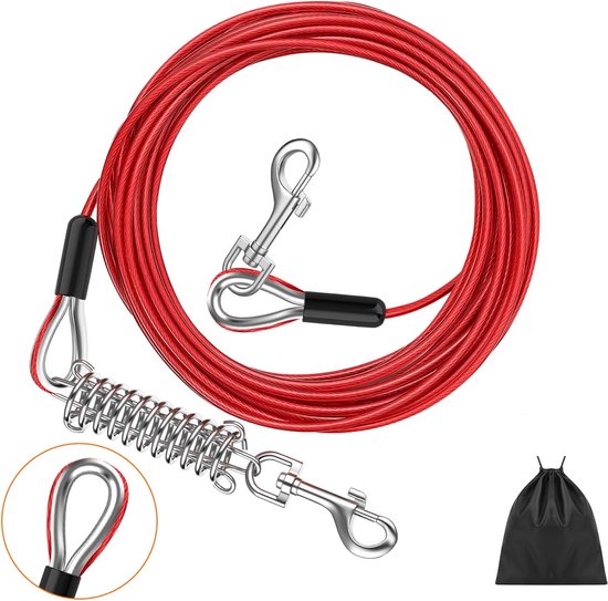 XiaZ Hond Camping Leash, 15 m draagbare overhead trolley systeem voor