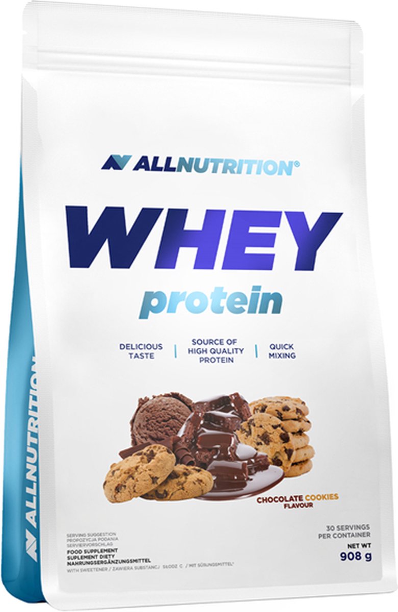 Goedkoopste AllNutrition | Whey protein | Chocolate Cookies | 908gr 30 servings | Eiwitshake | Proteïne shake | Eiwitten | Proteïne | Supplement | Concentraat | Nutriworld