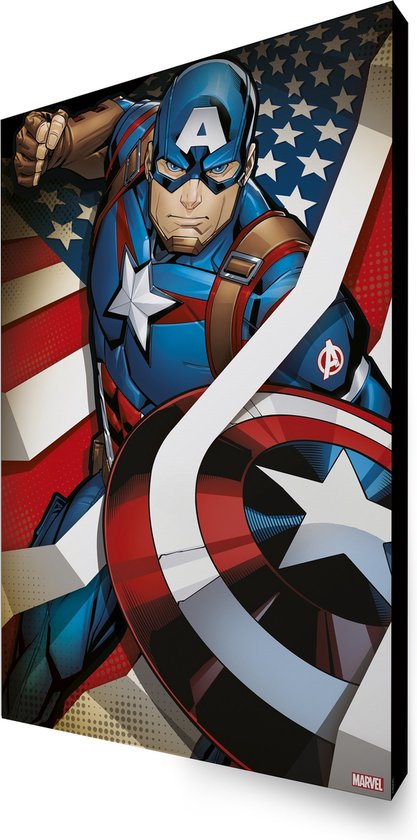 Marvel Deco (Captain America) 60x80x4cm Stretched Canvas Print