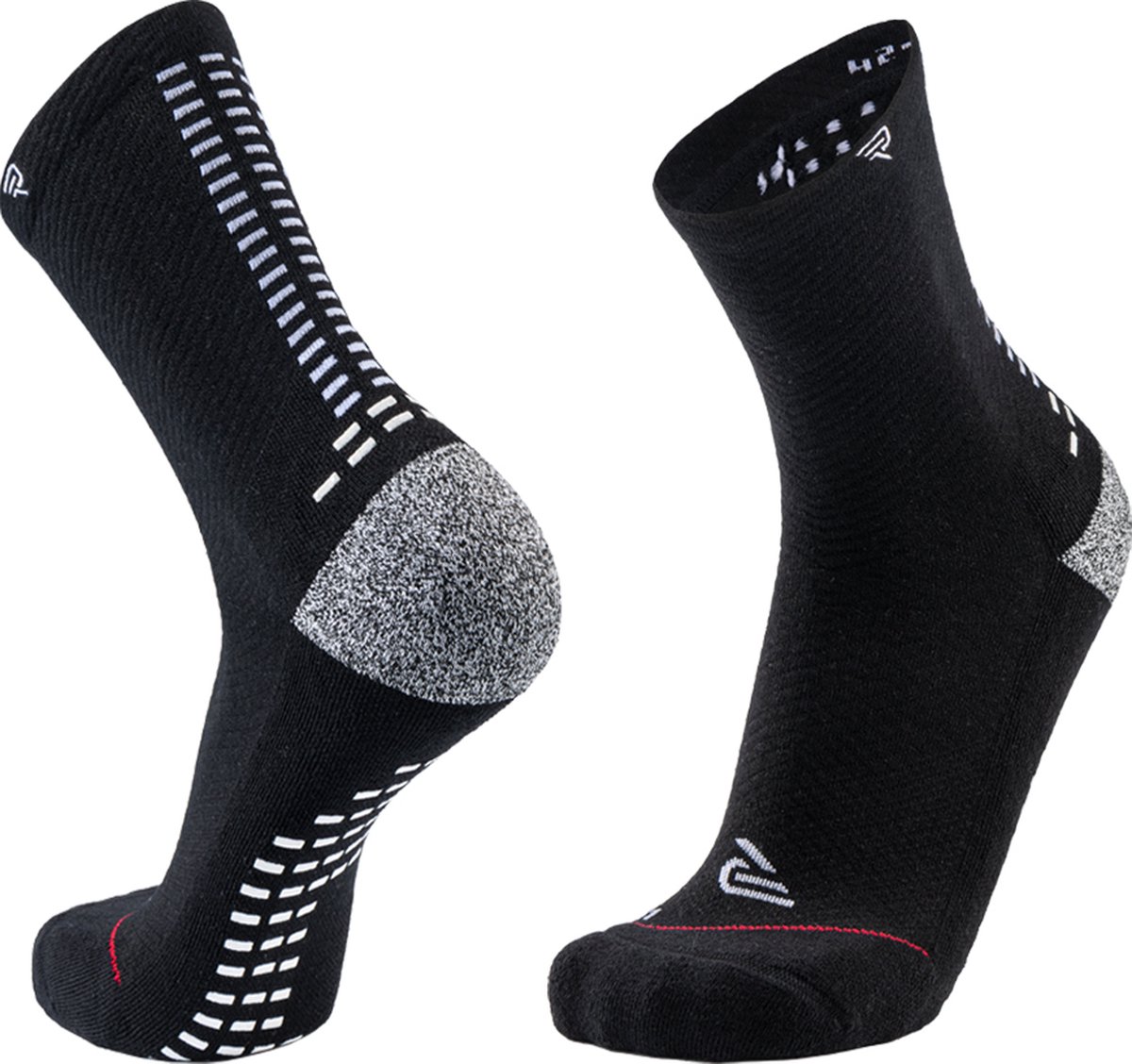 RØFF SOCKS® Gripsokken Voetbal - Sportsokken - Hardloopsokken - Naadloos - Ultrazacht - Biologisch Katoen - Zwart - Maat 44/45
