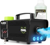 Machine à fumée Fuzzix F503L Party avec effet lumineux et 1 litre de liquide fumigène - 3 LED RVB - Télécommande sans fil incluse