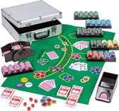 GAMES PLANET Pokerset - 600 Laser Chips - In koffer - Speelkaarten - Mat - Kaartenschudder