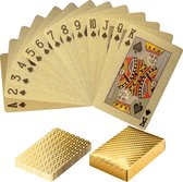 GAMES PLANET Pokerkaarten - Pokerdeck - 52 Kaarten - Waterdicht - Goud