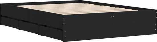 vidaXL-Bedframe-met-lades-bewerkt-hout-zwart-120x200-cm