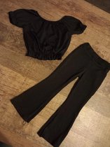 New Collection - Set broekje met kort bloesje - zwart - maat 98/104