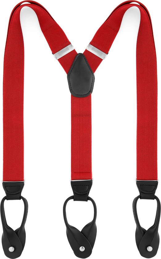 Bretelles larges à boutons - couleur rouge