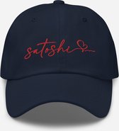 Satoshi With Love - Klassiek Bitcoin Petje - Marine Navy Blauw - Geborduurd Logo| Bitcoin cadeau| Crypto cadeau| Bitcoin Cap| Crypto Cap| Bitcoin Pet| Crypto Pet| Bitcoin Merch| Crypto Merch| Bitcoin Kleding| Crypto Kleding