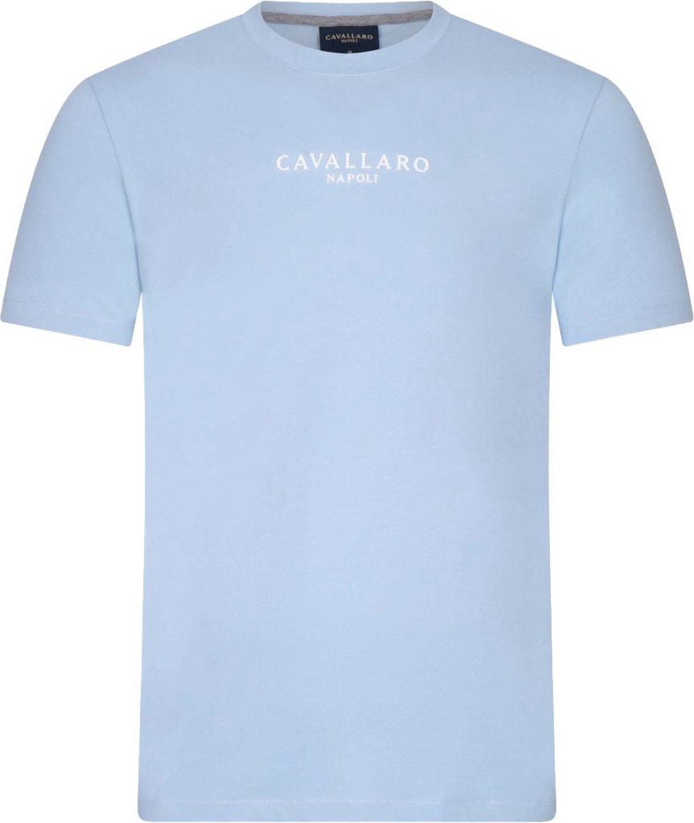 Cavallaro Napoli - Mandrio T-Shirt Logo Lichtblauw - Heren - Maat XL - Regular-fit
