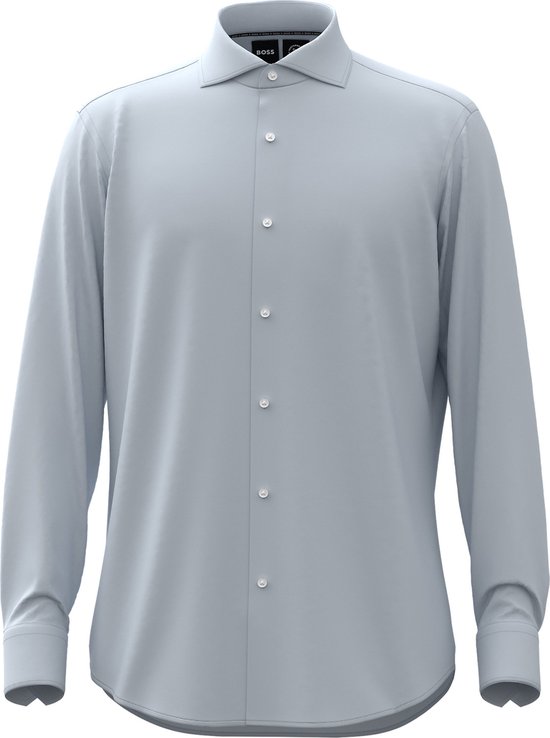 BOSS Joe regular fit overhemd - twill - blauw - Strijkvriendelijk - Boordmaat: 45