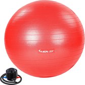 MOVIT® Fitness bal Rood Ø 75 cm - Inclusief Pomp - Gym Bal - Pilates Bal - Yoga Bal