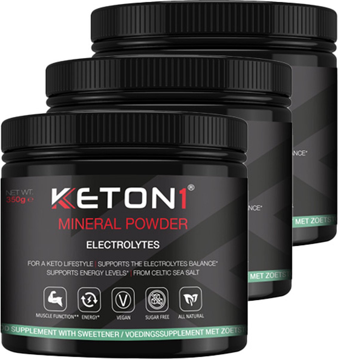 Goedkoopste Keton1 | Elektrolyten | 3 stuks | 3 x 350 gram