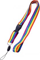 Keycord Regenboog 50cm - rainbow fun thema feest festival pride fun evenement