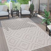 Paco Home Vloerkleed Tapijt Voor Binnen En Buiten Terras Keuken Scandinavisch Eenkleurig 120 cm Rund