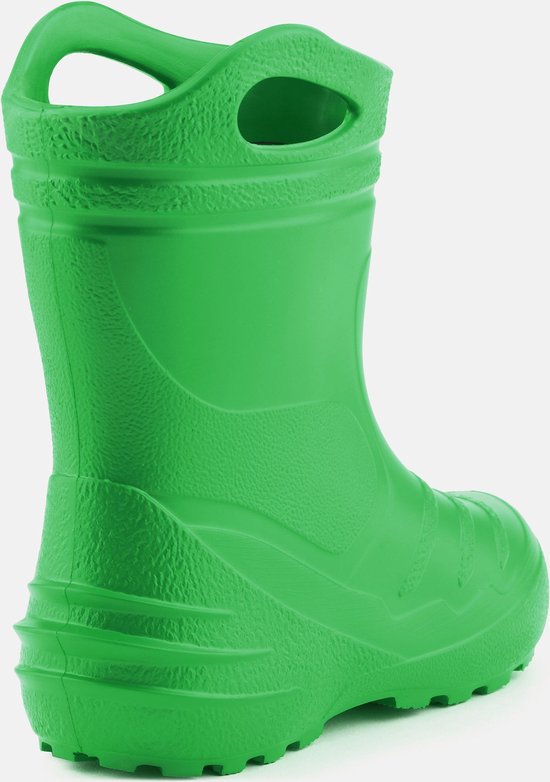 Ladeheid LA-KL-051 Kinder Regenlaarzen - Rubber - met Binnenschoen en Grepen - Waterdicht - EVA - Wasbare Binnenschoen – Groen – 24