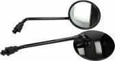 Mezoly Spiegelset glans zwart voor AGM VX50, BTC Riva - scooter spiegels - brommer spiegel - motor spiegels