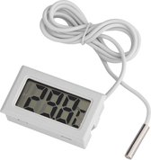 Digitale Thermometer met Meetsonde Wit - geschikt voor o.a. koelast, aquarium, zwembad, vriezen etc. - Meetsonde -5ºC - +70ºC - 1 Meter Kabel