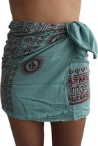 Tedz sarong - aqua - stranddoek - pareo - omslagdoek dames – 100% viscose