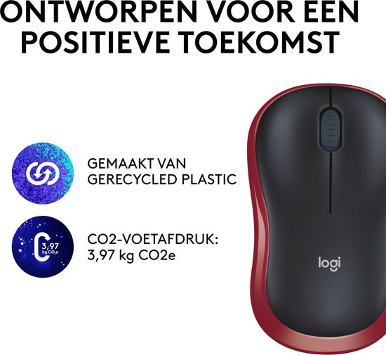 Logitech M185 - Draadloze Muis - Rood