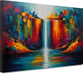 Tableaux cascade - Décoration murale nature - Décoration murale Réflexion - Tableaux classiques - Tableaux sur toile salon - Oeuvres peinture 60x40 cm