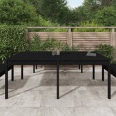 vidaXL Table de jardin Noir 203,5 x 100 x 76 cm Bois de pin massif