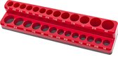 Porte-accessoires magnétique HBM pour 26 pièces 1/4 pouces tailles anglaises, rouge