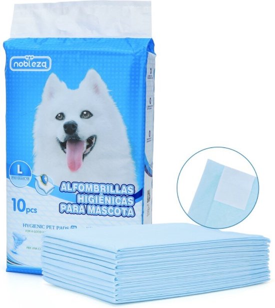 Nobleza Tapis de dressage Chiens avec bande adhésive - Tapis de pipi pour animaux de compagnie - Tapis de dressage pour chiots - 60 x 90 cm - 10 pièces