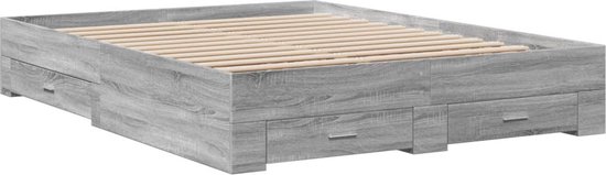 vidaXL-Bedframe-met-lades-bewerkt-hout-grijs-sonoma-eiken-160x200-cm