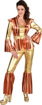 Magic By Freddy's - Hippie Kostuum - Gouden Hippie Danseres - Vrouw - Rood, Goud - XXL - Carnavalskleding - Verkleedkleding