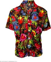 Widmann - Hawaii & Carribean & Tropisch Kostuum - Hawaii Shirt Tropische Floral Island Man - Zwart, Multicolor - XL - Carnavalskleding - Verkleedkleding