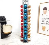 Coffee Capstack™ - Koffie Capsules Houder - Chroom Plating, Grote Capaciteit (40 Capsules), Stijlvol Design - VARIANT: ZILVER