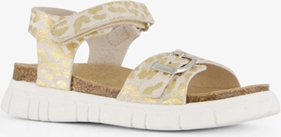 Braqeez leren meisjes sandalen luipaardprint beige - Maat 30