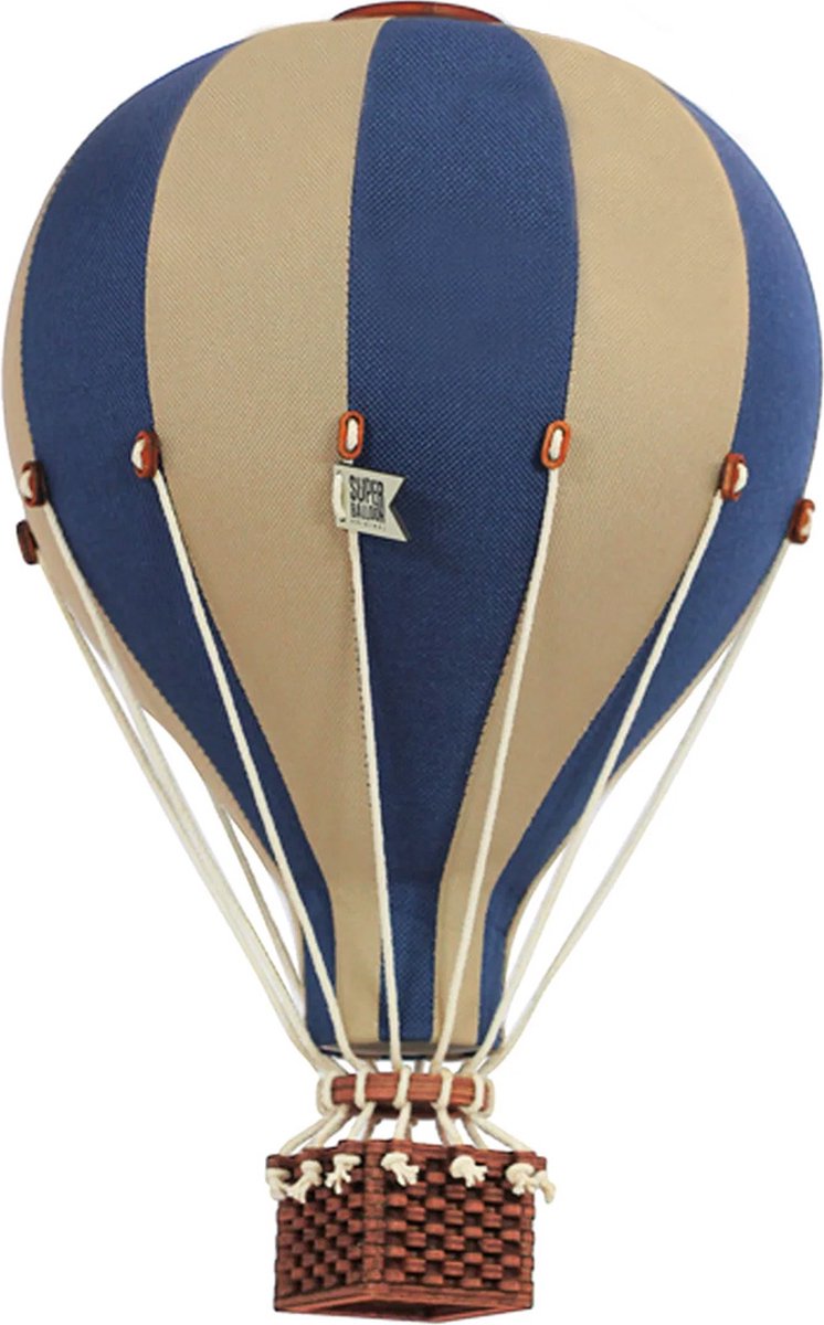 Super Balloon Luchtballon - beige en donkerblauw
