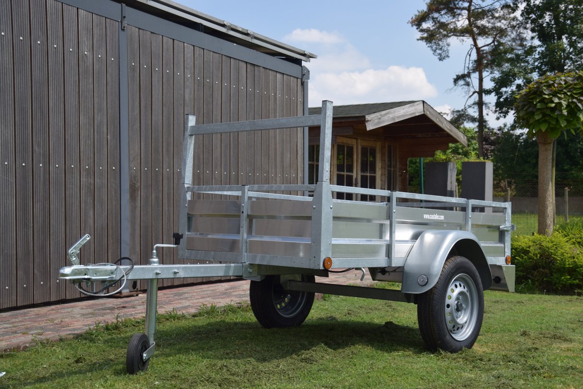 Aanhangwagen aluminium 200x100cm met 1 as van 750kg