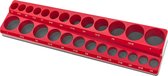 Porte-accessoires magnétique hbm pour 26 pièces tailles anglaises 1/2 pouce, rouge