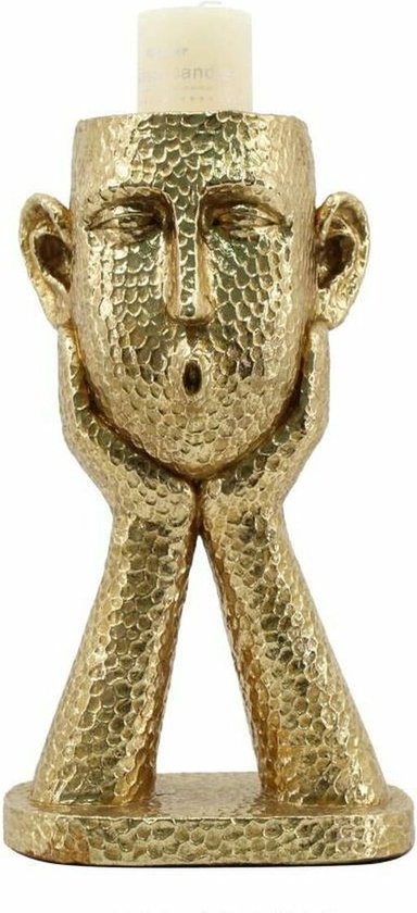 Kaarshouder DKD Home Decor Gouden Hars (18 x 13,5 x 31,5 cm)